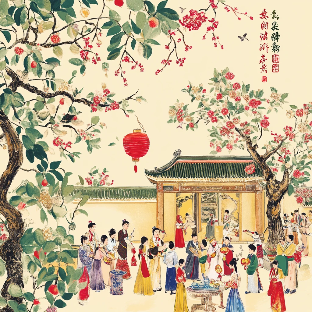 红枣包装手绘文创插画