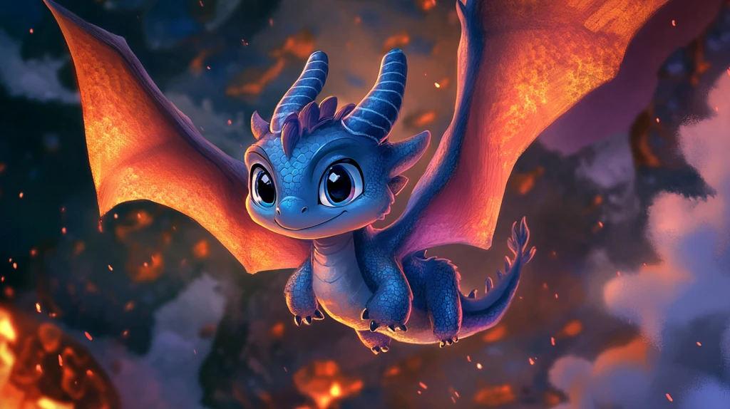 小蓝龙飞天吐火