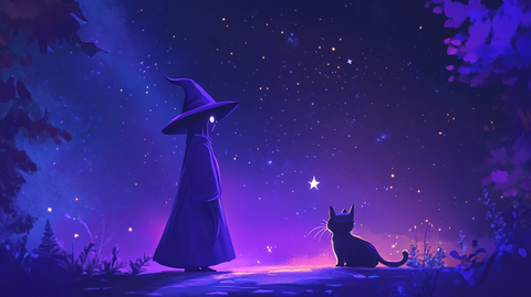猫女巫插画