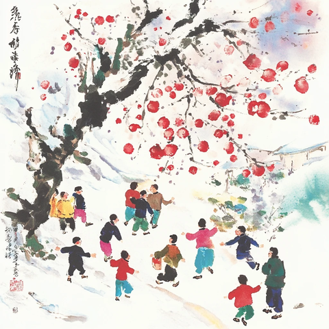 踏雪寻梅故事图