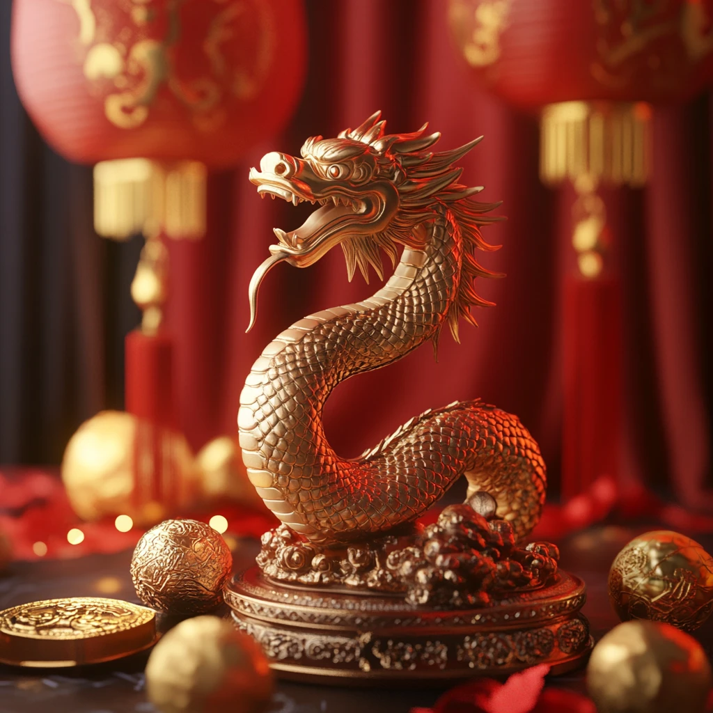 龙年美陈装饰摆件