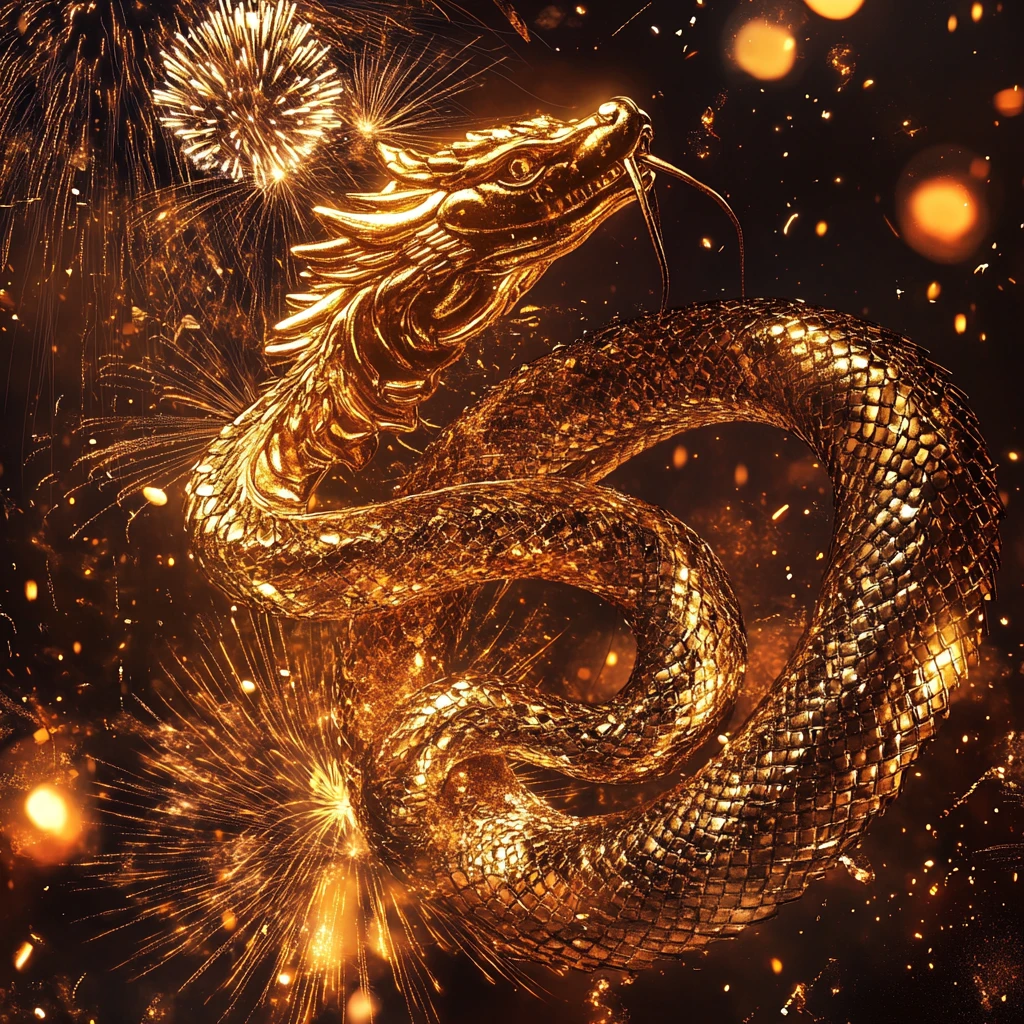 蛇年烟花庆典海报