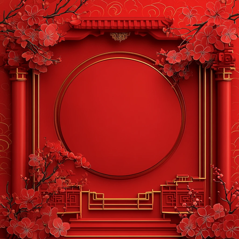 婚礼中式梅花背景