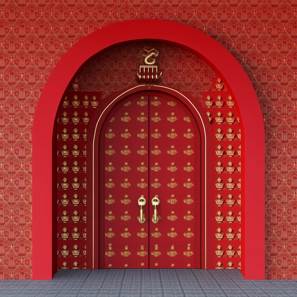 宫廷皇宫大门红门