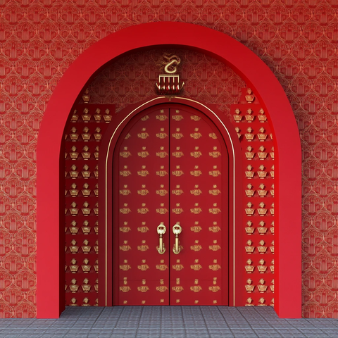 宫廷皇宫大门红门