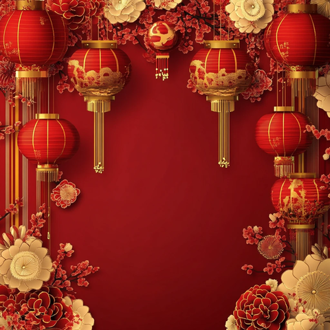 红灯笼春晚背景