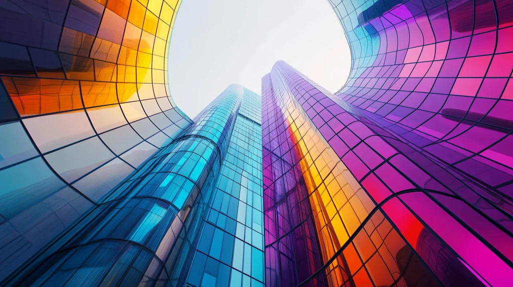 摩天大楼色彩艳丽彩色