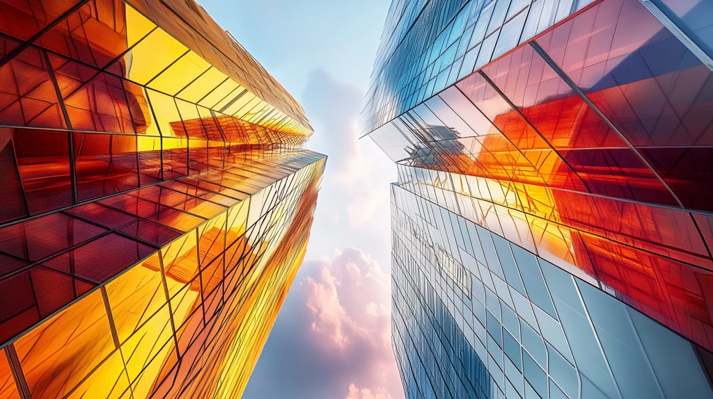 摩天大楼色彩艳丽彩色