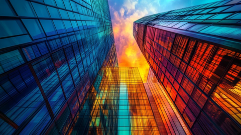 摩天大楼色彩艳丽彩色