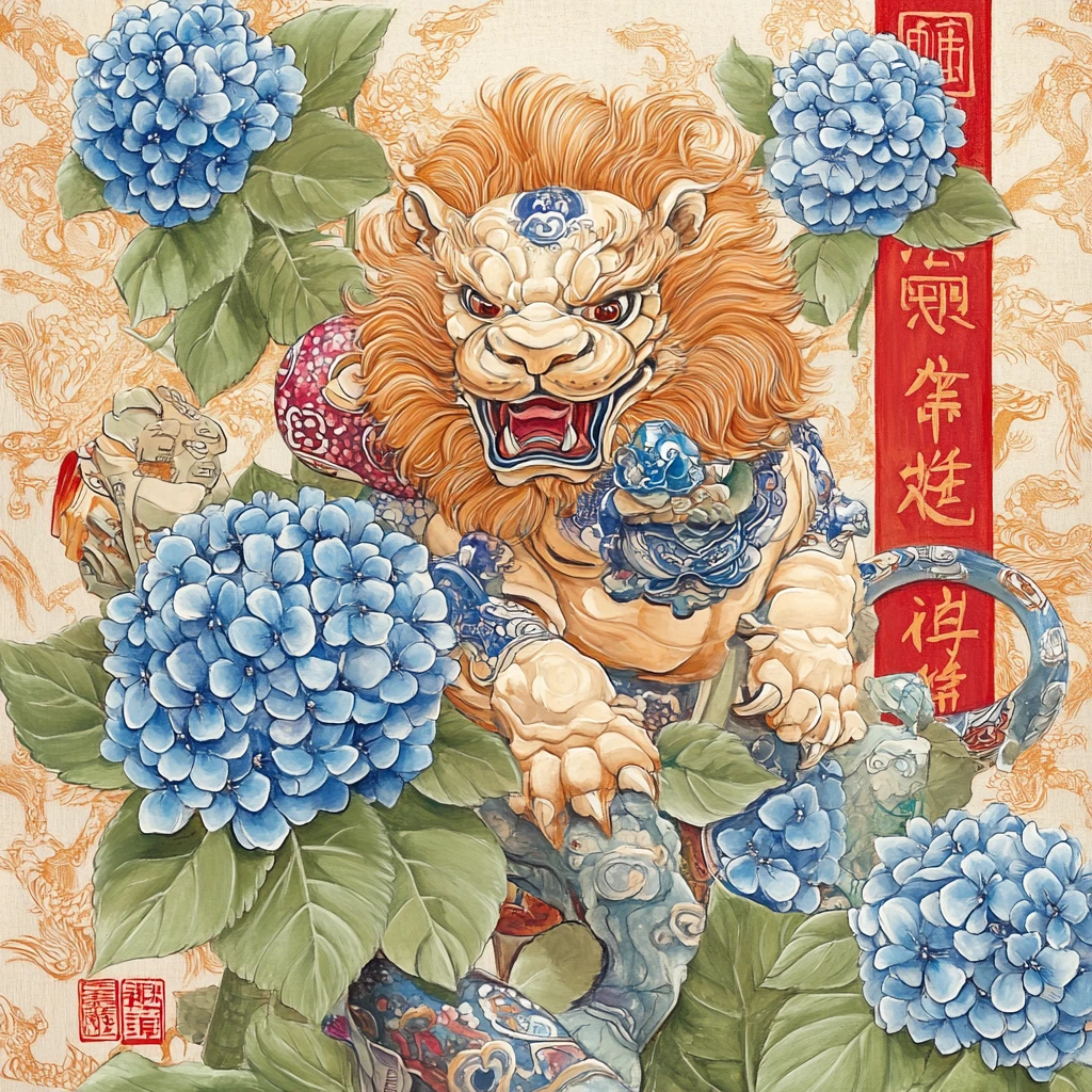 醒狮鼠标垫插画