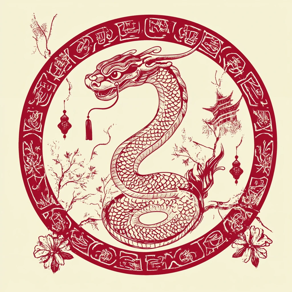 蛇年文创印花图案