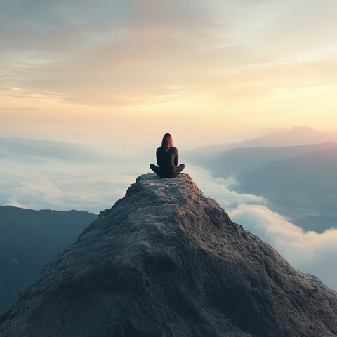 坐在悬崖边上的女生