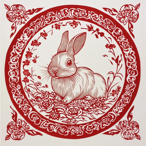 兔年剪纸图案
