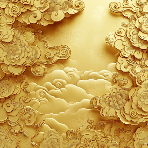 金色云纹浮雕