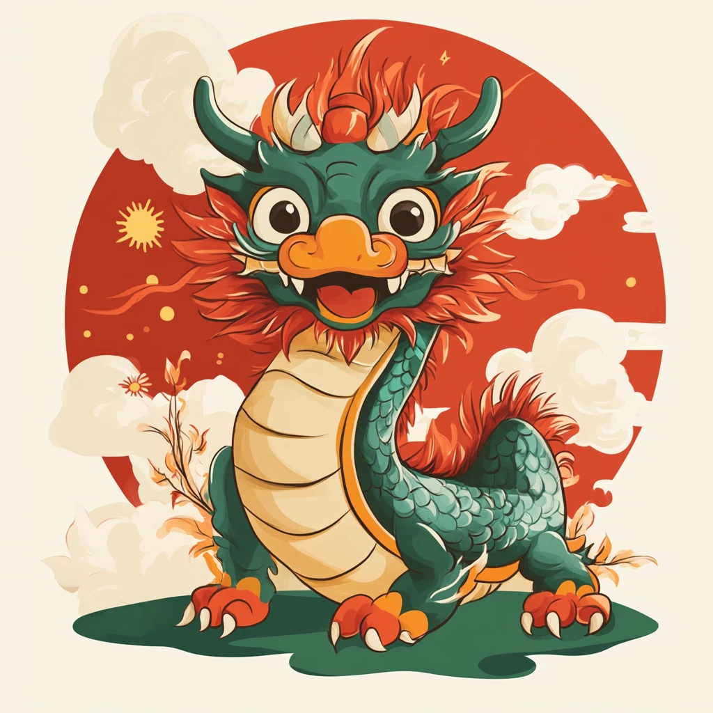 喜庆卡通龙
