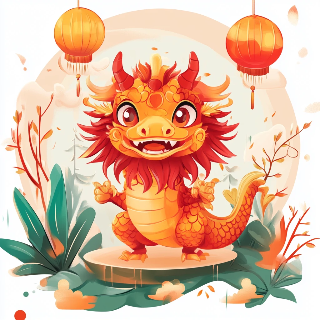 卡通龙年吉祥物插画