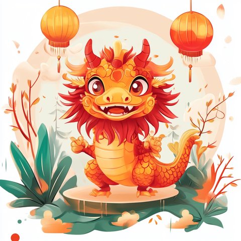 卡通龙年吉祥物插画