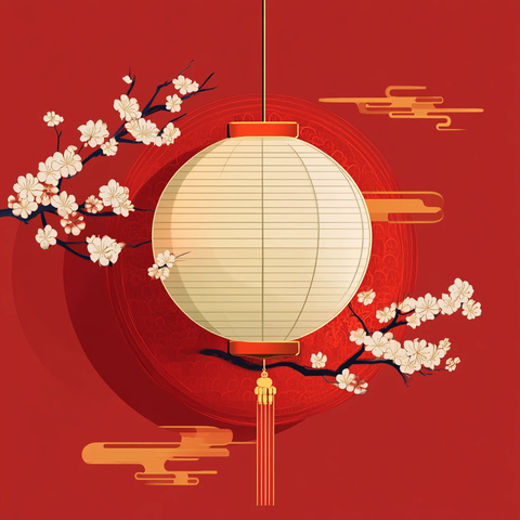 灯笼梅花背景图