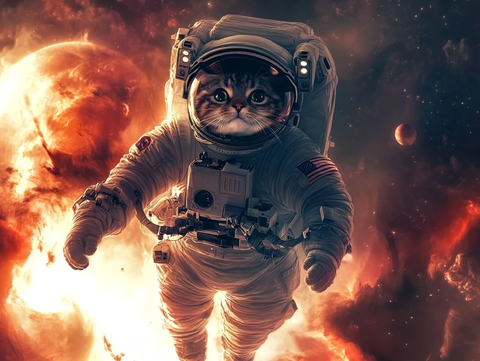 身穿宇航服的猫