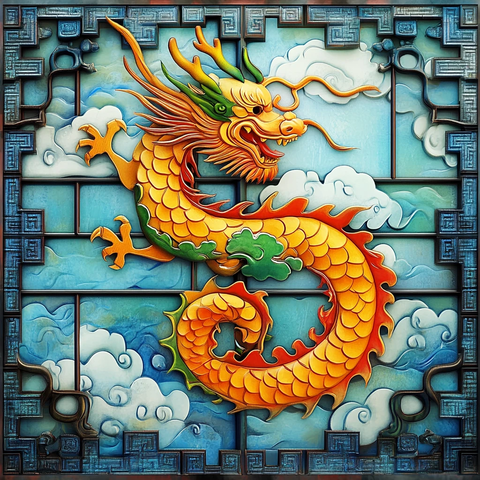 十二生肖龙龙壁画