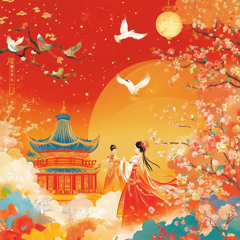 高端七夕节日插画