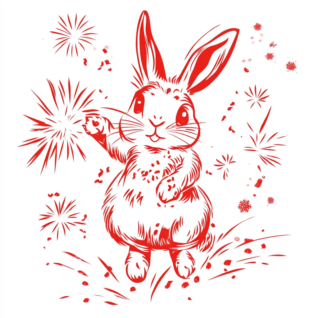 手绘兔年素材