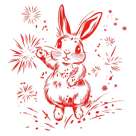 手绘兔年素材