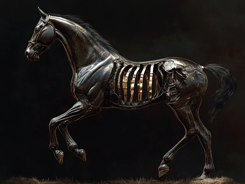 创意插画金属骏马