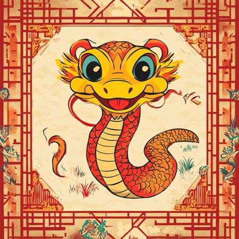 生肖蛇插画