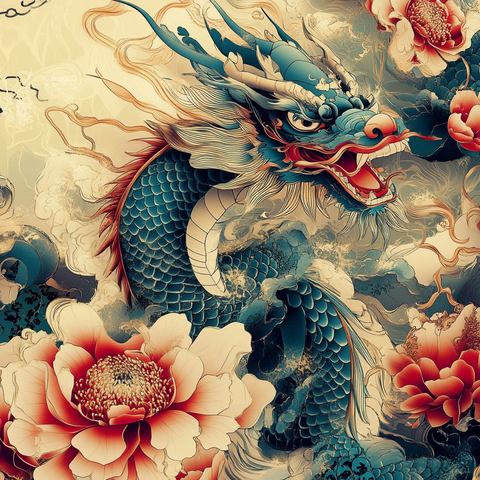 龙凤呈祥喷绘插画高清