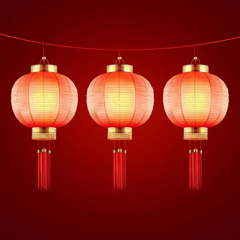中式纹理红色灯笼喜庆