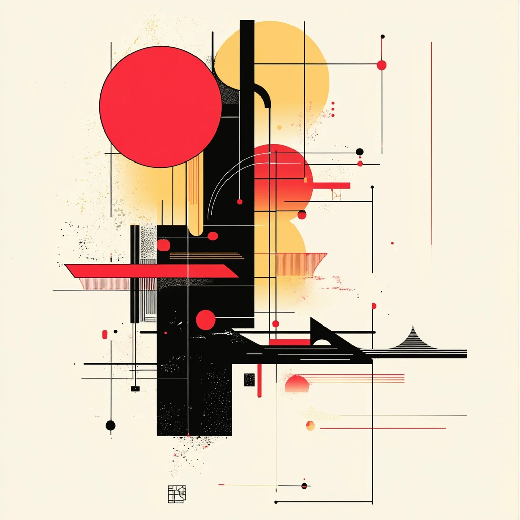 几何图形组合插画