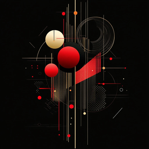 几何图形组合插画