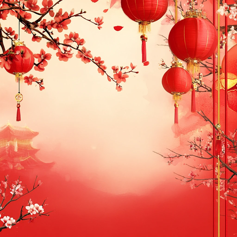 灯笼梅花背景图