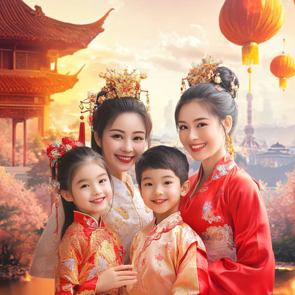 中秋佳节全家福合影