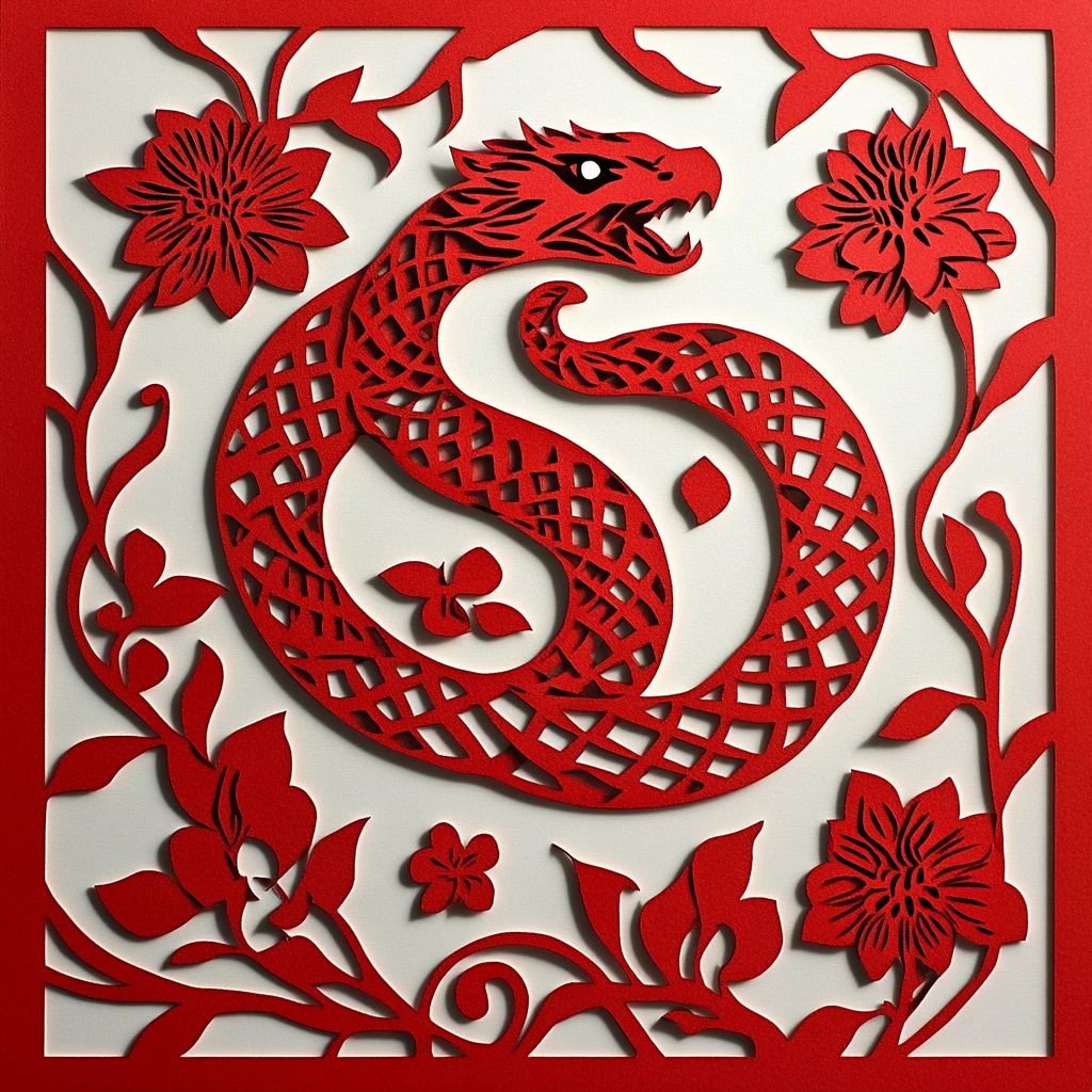 蛇年剪纸迎新春