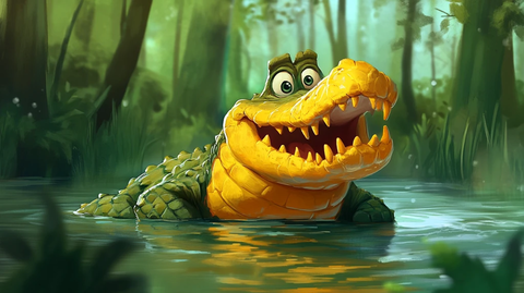 原创卡通鳄鱼