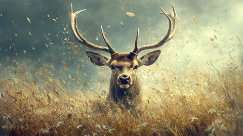 麋鹿飞鸟装饰画