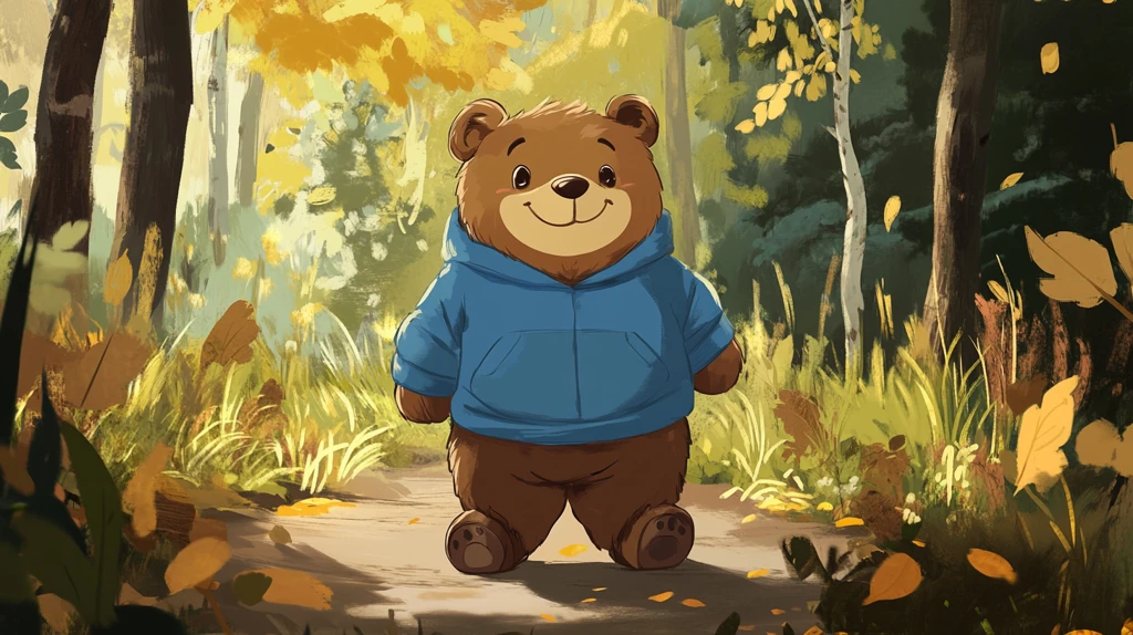 小熊室内野外场景插画