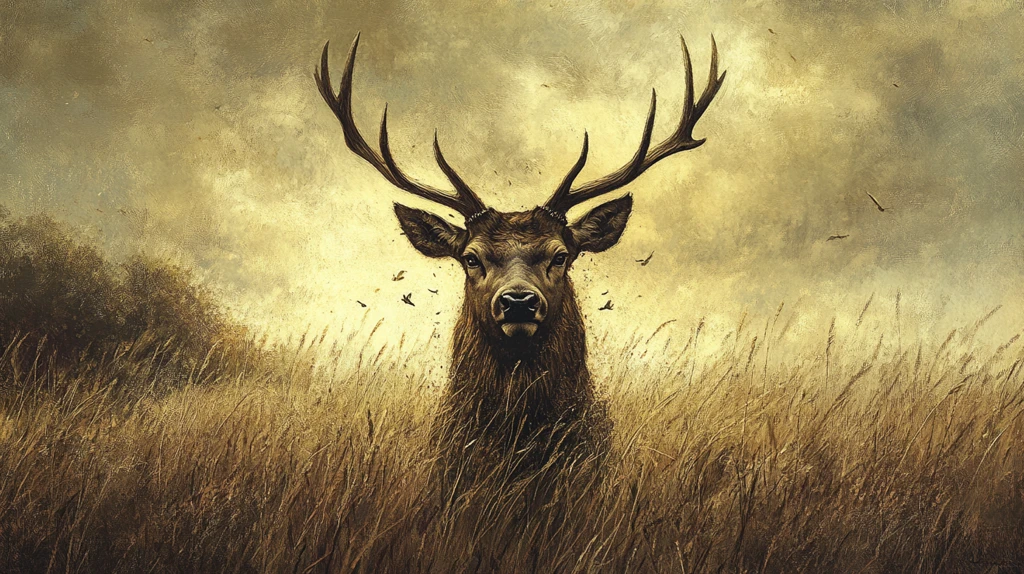 麋鹿飞鸟装饰画