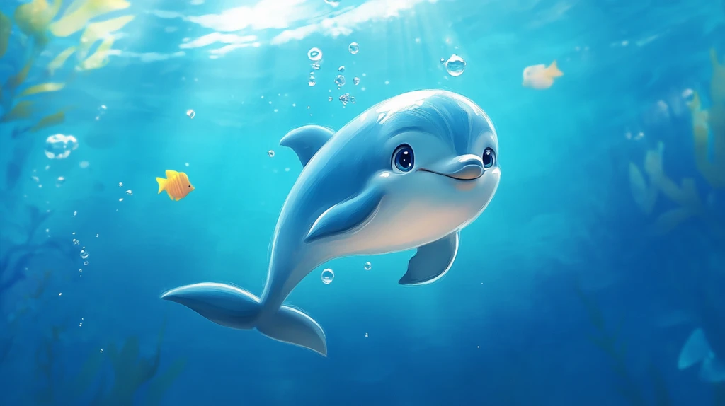 小海豚畅游蓝海