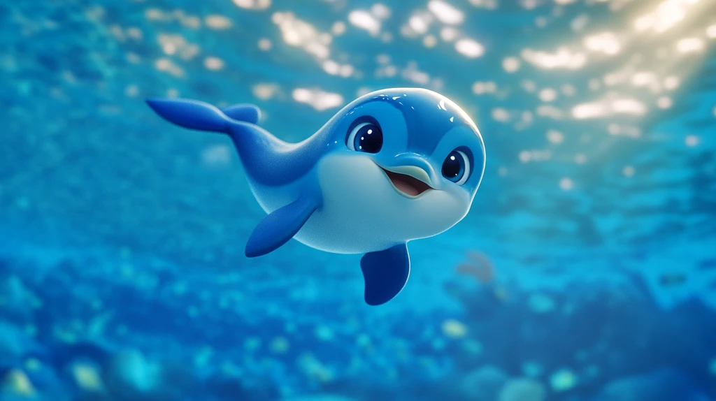 小海豚畅游蓝海