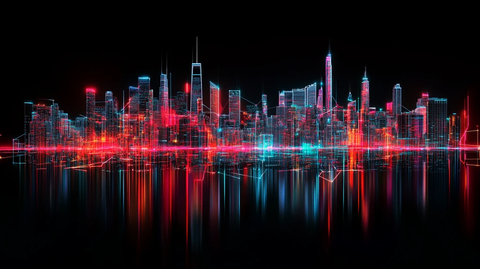 现代科技城市缤纷炫彩