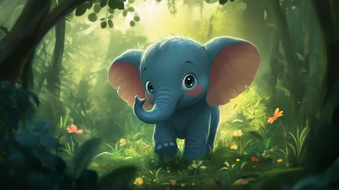 呆萌卡通大象设计