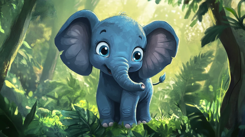 呆萌卡通大象设计