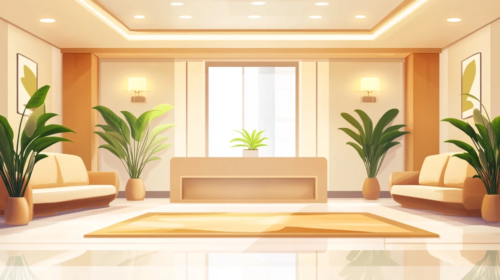 银行酒店宾馆大厅角落