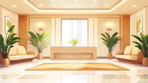 银行酒店宾馆大厅角落