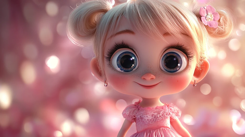 粉色连衣裙小女孩