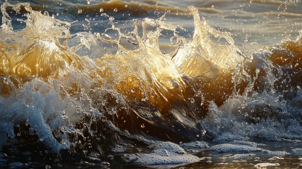 金色海潮浪花