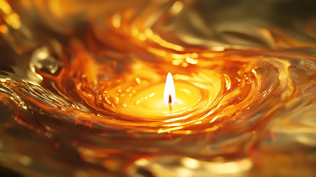 燃烧的蜡烛火苗特写